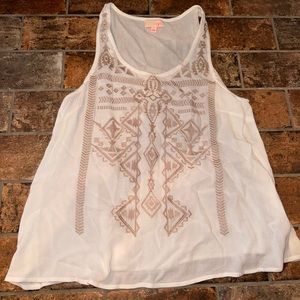 Umgee Jr. cream Aztec themed flowy tank